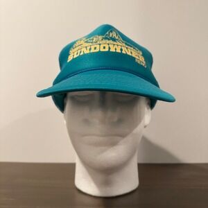 Vintage Otto Cap Sundowner Reno Trucker Hat Mesh Snapback Teal Rope‎ OSFM